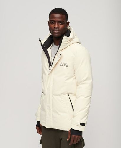 Men's City Padded Hooded Wind Parka Jacket Cream / Nordic Bone Grey - Size: Xxl - Superdry - Modalova