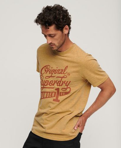 Men's College Scripted Graphic T-Shirt Yellow / Yellow Marl - Size: M - Superdry - Modalova