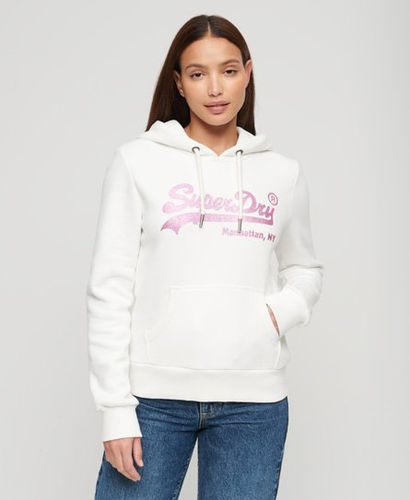 Women's Embellished Vintage Logo Hoodie Cream / Ecru - Size: 10 - Superdry - Modalova