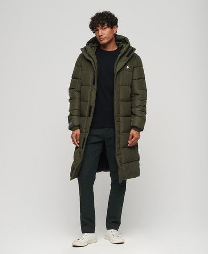 Men's Hooded Longline Sports Puffer Jacket Green / Dark Moss Green - Size: XL - Superdry - Modalova