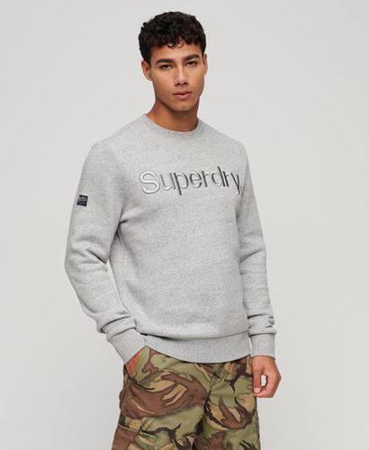 Men's Tonal Embroidered Logo Crew Sweatshirt Grey / Athletic Grey Marl - Size: L - Superdry - Modalova