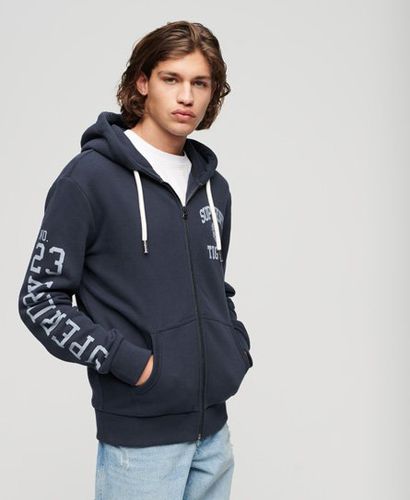 Men's Athletic College Graphic Zip Hoodie Navy / Richest Navy - Size: S - Superdry - Modalova