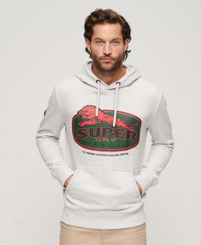 Men's Mens Classic Workwear Logo Graphic Hoodie, Light Grey, Size: S - Superdry - Modalova