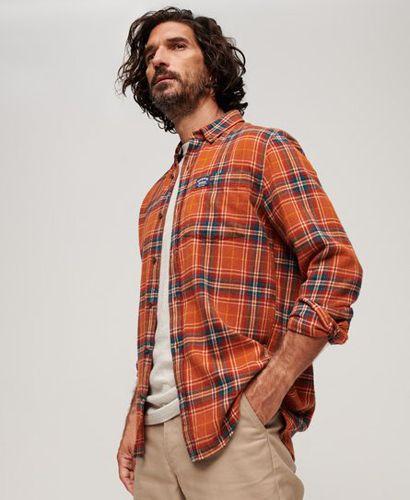 Men's Long Sleeve Cotton Lumberjack Shirt Orange / Drayton Check Orange - Size: S - Superdry - Modalova
