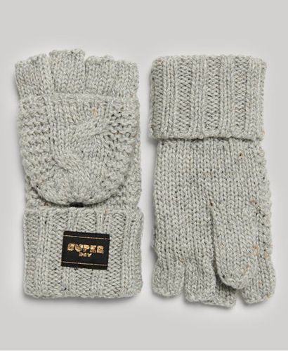 Women's Cable Knit Gloves Light Grey / Ice Grey Fleck - Size: 1SIZE - Superdry - Modalova