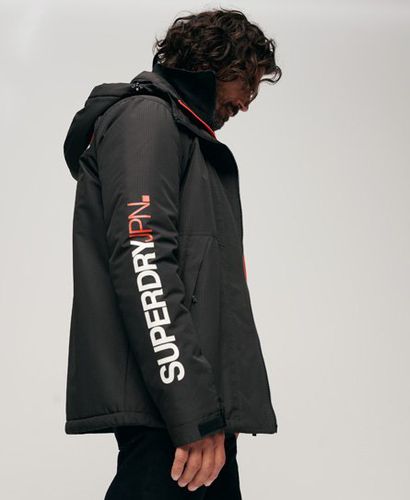 Men's Hooded Yachter Windbreaker Jacket Black / Black/Bold Orange - Size: XL - Superdry - Modalova