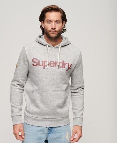 Men's Core Logo Classic Hoodie Grey / Athletic Grey Marl - Size: S - Superdry - Modalova