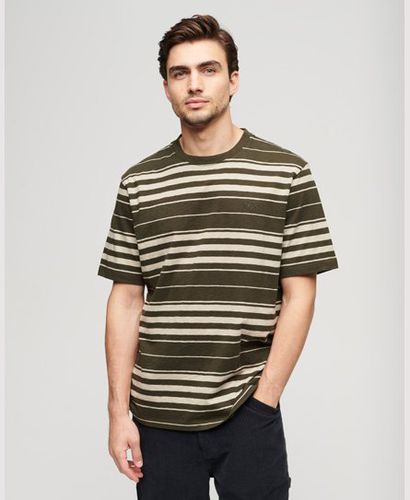 Men's Relaxed Stripe T-Shirt / Olive Stripe - Size: L - Superdry - Modalova