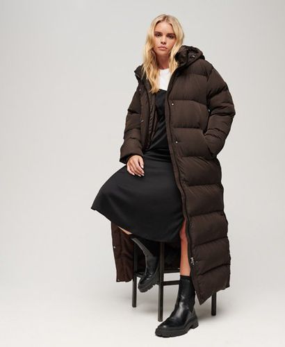 Women's Maxi Hooded Puffer Coat / Coffee Bean - Size: 12 - Superdry - Modalova