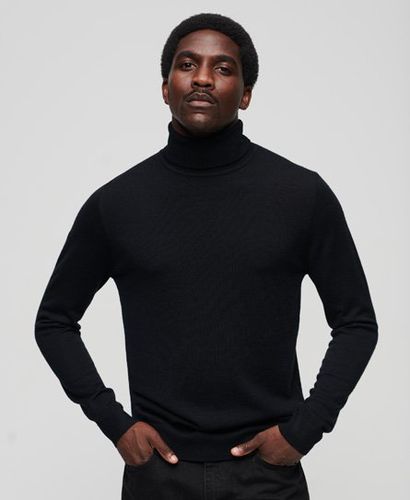 Men's Merino Roll Neck Jumper Black - Size: L - Superdry - Modalova