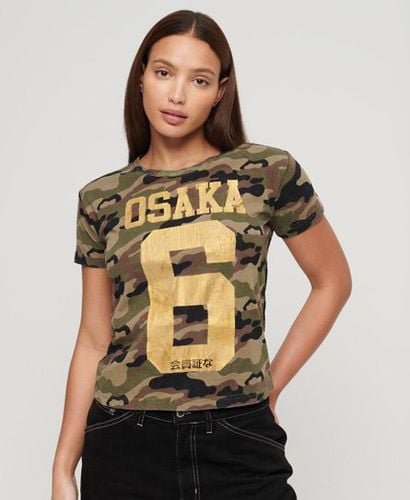 Women's Osaka 6 T-Shirt mit Tarnmuster im 90er-Stil - Größe: 36 - Superdry - Modalova