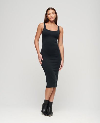 Women's Square Neck Jersey Midi Dress Black - Size: 10 - Superdry - Modalova