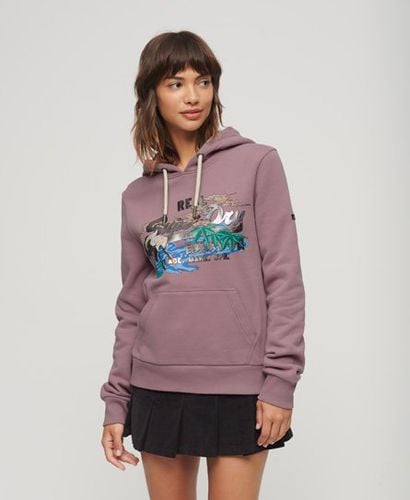 Women's Classic Japanese Vintage Logo Graphic Hoodie, Purple, Size: 8 - Superdry - Modalova