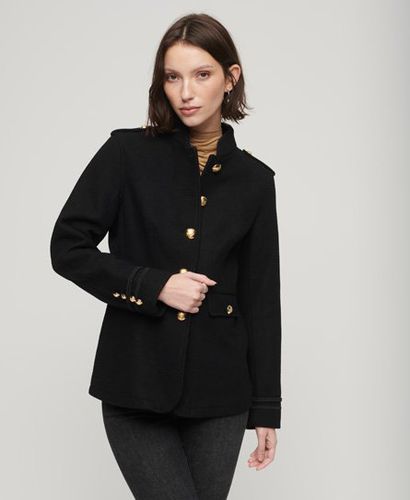 Women's Short Military Wool Coat Black - Size: 8 - Superdry - Modalova
