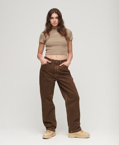 Women's Ladies Classic Contrast Carpenter Wide Leg Pants, Brown, Size: 30/30 - Superdry - Modalova