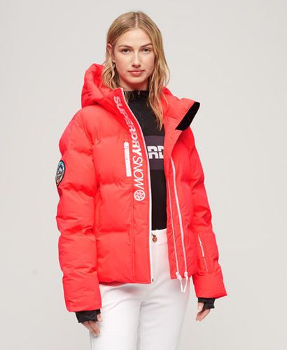 Women's Sport Ski Boxy Puffer Jacket / Hyper Fire Coral - Size: 10 - Superdry - Modalova