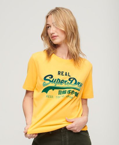 Damen und T-Shirt mit Farblich Abgestimmtem Vintage-Grafiklogo, Größe: 38 - Superdry - Modalova