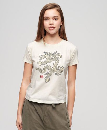 X Komodo Dragon Damen Slim T-Shirt mit Grafikdruck, Größe: 36 - Superdry - Modalova