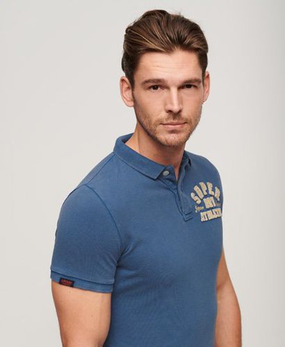 Men's Vintage Athletic Polo Shirt Blue / Voltage Blue - Size: L - Superdry - Modalova