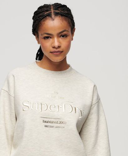 Ladies Boxy Fit Luxe Metallic Logo Sweatshirt, , Size: 10 - Superdry - Modalova