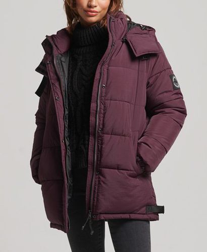 Women's Expedition Cocoon Padded Coat Red / Port - Size: 12 - Superdry - Modalova