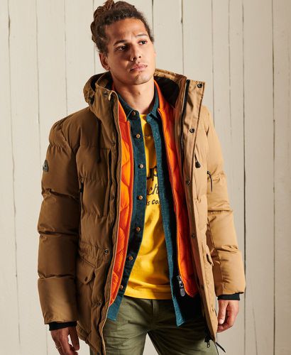 Men's Microfibre Expedition Parka Jacket Brown / Sandstone - Size: S - Superdry - Modalova