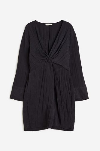Kleid aus Strukturstoff mit Knotendetail Schwarz, Alltagskleider in Größe M. Farbe: - H&M - Modalova