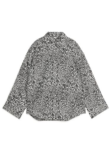 Leinenhemd Cremeweiß/Schwarz, Freizeithemden in Größe 40. Farbe: - Arket - Modalova