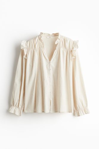 Bluse aus Leinenmix Cremefarben, Blusen in Größe XL. Farbe: - H&M - Modalova
