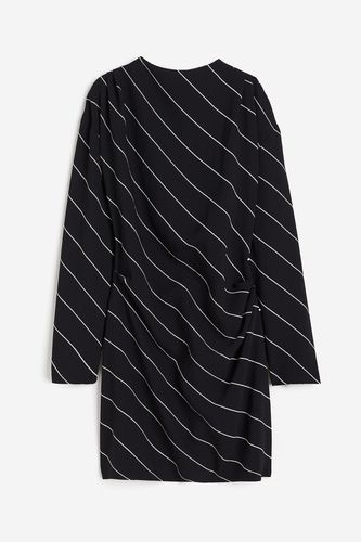 Drapiertes Kleid Schwarz/Weiß gestreift, Alltagskleider in Größe XS. Farbe: - H&M - Modalova