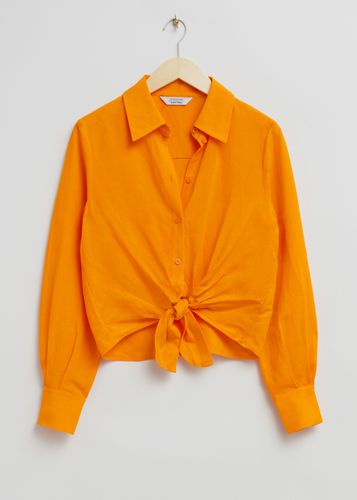 Lockeres Hemd mit Bindeknoten Orange, Freizeithemden in Größe 32. Farbe: - & Other Stories - Modalova