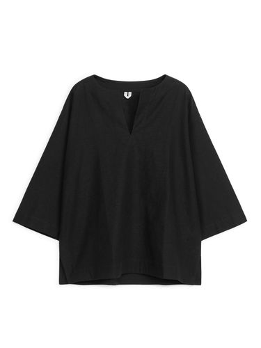 Bluse aus Leinenmischung Schwarz, Jogginghosen in Größe S. Farbe: - Arket - Modalova