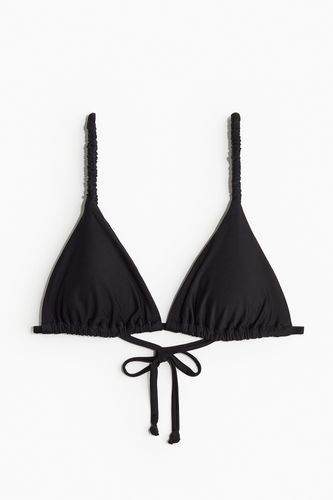 Wattiertes Triangel-Bikinitop Schwarz, Bikini-Oberteil in Größe 48. Farbe: - H&M - Modalova