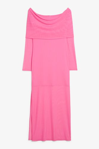 Schulterfreies Maxikleid mit langen Ärmeln Rosa, Alltagskleider in Größe S. Farbe: - Monki - Modalova