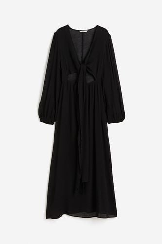 Gecrinkeltes Kleid mit Bindedetail Schwarz, Alltagskleider in Größe M. Farbe: - H&M - Modalova
