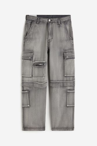 Baggy Cargo Jeans Denimgrau in Größe 28/30. Farbe: - H&M - Modalova