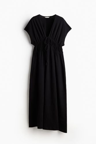 Kleid mit Bindedetail Schwarz, Alltagskleider in Größe XS. Farbe: - H&M - Modalova