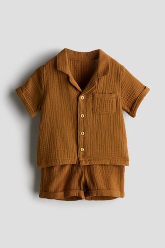 Teiliges Set aus Baumwollmusselin Braun, Hemden & Blusen in Größe 50. Farbe: - H&M - Modalova