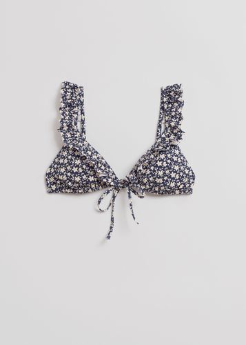 Triangel-Bikinioberteil mit Rüschen Navyblau, Bikini-Oberteil in Größe 42. Farbe: - & Other Stories - Modalova