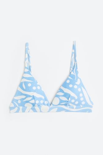Wattiertes Triangel-Bikinitop Hellblau/Gemustert, Bikini-Oberteil in Größe 36. Farbe: - H&M - Modalova