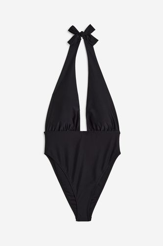 Neckholder-Badeanzug mit hohem Beinausschnitt Schwarz, Badeanzüge in Größe XL. Farbe: - H&M - Modalova