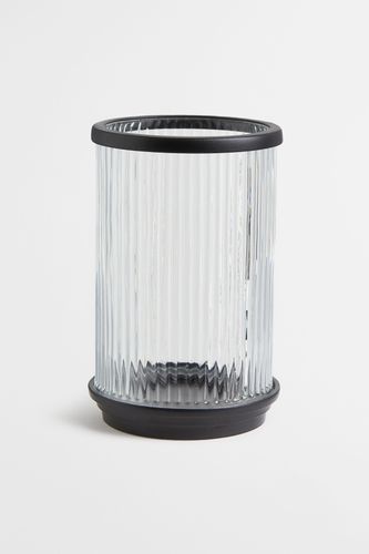 Windlicht aus geriffeltem Klarglas Klarglas/Schwarz, Kerzenständer & Kerzenhalter in Größe Onesize. Farbe: - H&m Home - Modalova