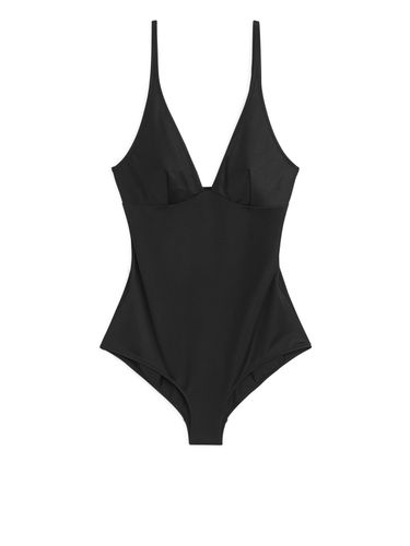 Badeanzug mit V-Ausschnitt Schwarz, Badeanzüge in Größe 36. Farbe: - Arket - Modalova