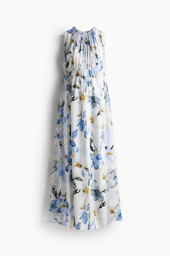 MAMA Kleid mit Plisseedetails Weiß/Blau geblümt, Kleider in Größe M. Farbe: - H&M - Modalova