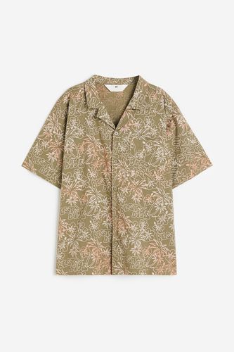 Freizeithemd aus Baumwolle Khakigrün/Tropisch, Hemden & Blusen in Größe 170. Farbe: - H&M - Modalova
