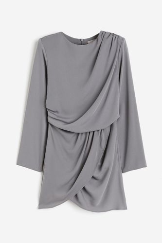 Drapiertes Kleid Grau, Alltagskleider in Größe 38. Farbe: - H&M - Modalova