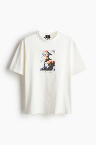 Bedrucktes T-Shirt in Loose Fit Weiß/2Pac Größe XXXL. Farbe: - H&M - Modalova