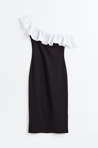 Off-Shoulder-Kleid mit Volant Schwarz, Party kleider in Größe XS. Farbe: - H&M - Modalova