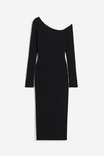 One-Shoulder-Kleid aus Rippstrick Schwarz, Alltagskleider in Größe S. Farbe: - H&M - Modalova