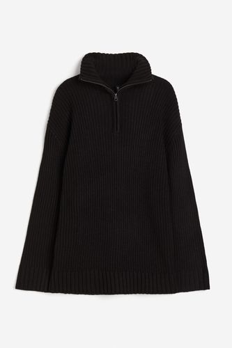 Oversized Pullover mit kurzem Reißverschluss Schwarz in Größe S. Farbe: - H&M - Modalova